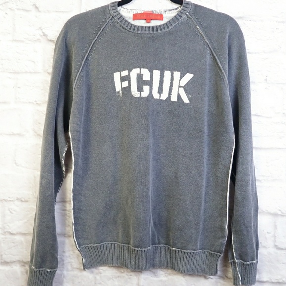 French Connection Other - Men's FCUK jeans distressed pullover crewneck A60